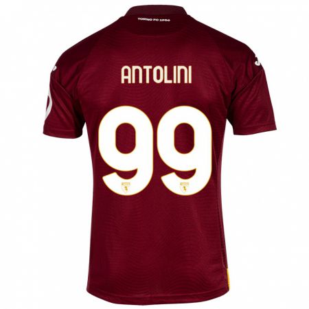 Kandiny Homme Maillot Jacopo Antolini #99 Rouge Foncé Tenues Domicile 2023/24 T-Shirt