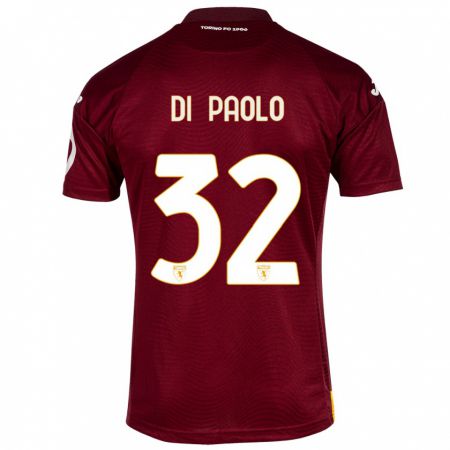 Kandiny Homme Maillot Sebastiano Di Paolo #32 Rouge Foncé Tenues Domicile 2023/24 T-Shirt