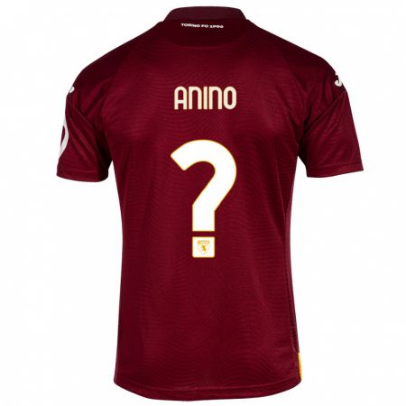 Kandiny Homme Maillot Riccardo Anino #0 Rouge Foncé Tenues Domicile 2023/24 T-Shirt