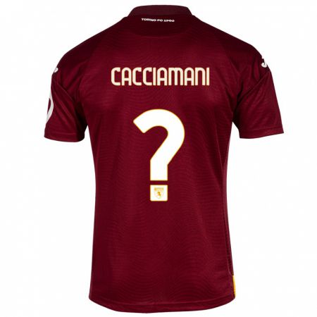 Kandiny Homme Maillot Alessio Cacciamani #0 Rouge Foncé Tenues Domicile 2023/24 T-Shirt