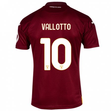Kandiny Homme Maillot Greta Vallotto #10 Rouge Foncé Tenues Domicile 2023/24 T-Shirt