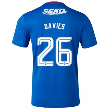 Kandiny Homme Maillot Ben Davies #26 Bleu Tenues Domicile 2023/24 T-Shirt