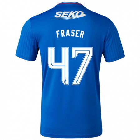 Kandiny Homme Maillot Robbie Fraser #47 Bleu Tenues Domicile 2023/24 T-Shirt