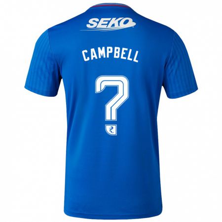 Kandiny Homme Maillot Connor Campbell #0 Bleu Tenues Domicile 2023/24 T-Shirt