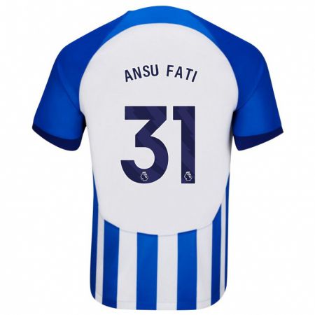 Kandiny Homme Maillot Ansu Fati #31 Bleu Tenues Domicile 2023/24 T-Shirt