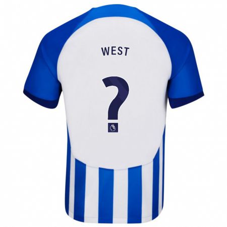Kandiny Homme Maillot Aidan West #0 Bleu Tenues Domicile 2023/24 T-Shirt