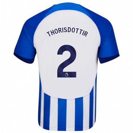 Kandiny Homme Maillot Maria Thorisdottir #2 Bleu Tenues Domicile 2023/24 T-Shirt