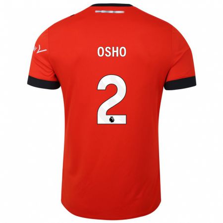Kandiny Homme Maillot Gabriel Osho #2 Rouge Tenues Domicile 2023/24 T-Shirt