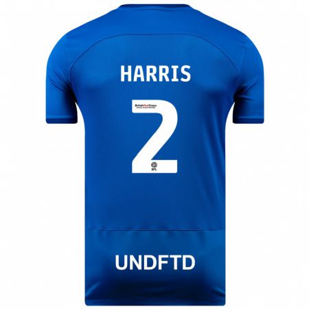 Kandiny Homme Maillot Martha Harris #2 Bleu Tenues Domicile 2023/24 T-Shirt