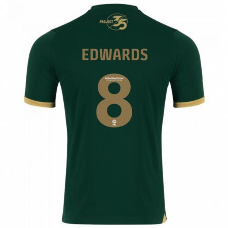 Kandiny Homme Maillot Joe Edwards #8 Vert Tenues Domicile 2023/24 T-Shirt