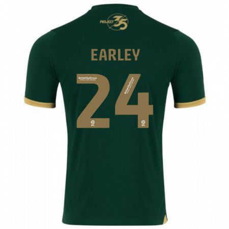 Kandiny Homme Maillot Saxon Earley #24 Vert Tenues Domicile 2023/24 T-Shirt