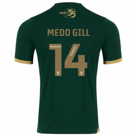 Kandiny Homme Maillot Tamsin Medd-Gill #14 Vert Tenues Domicile 2023/24 T-Shirt