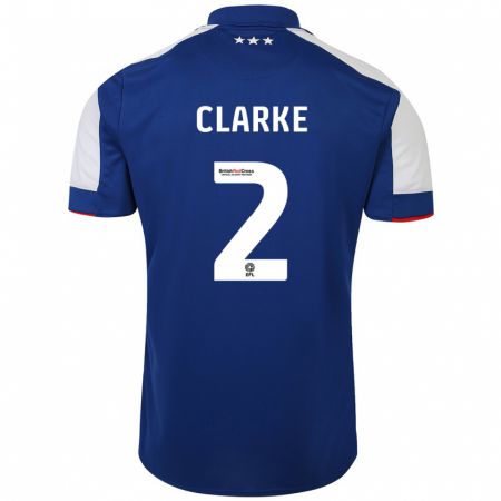 Kandiny Homme Maillot Harry Clarke #2 Bleu Tenues Domicile 2023/24 T-Shirt