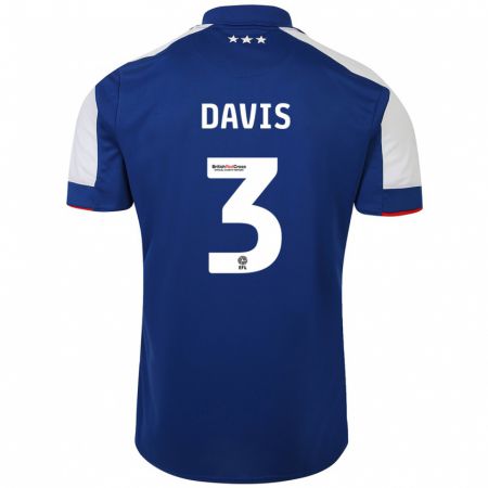 Kandiny Homme Maillot Leif Davis #3 Bleu Tenues Domicile 2023/24 T-Shirt