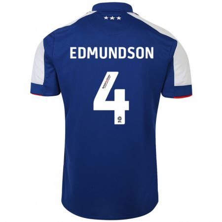 Kandiny Homme Maillot George Edmundson #4 Bleu Tenues Domicile 2023/24 T-Shirt