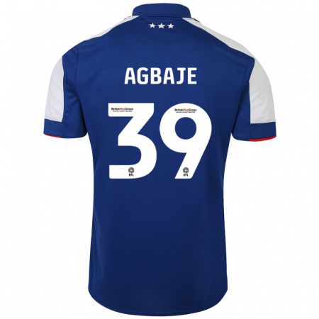 Kandiny Homme Maillot Edwin Agbaje #39 Bleu Tenues Domicile 2023/24 T-Shirt