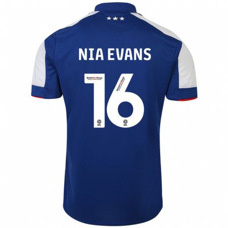 Kandiny Homme Maillot Nia Evans #16 Bleu Tenues Domicile 2023/24 T-Shirt