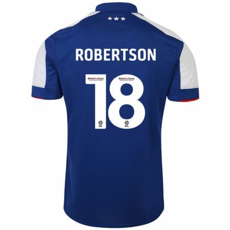 Kandiny Homme Maillot Kyra Robertson #18 Bleu Tenues Domicile 2023/24 T-Shirt