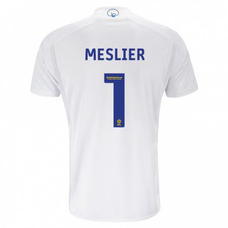 Kandiny Homme Maillot Illan Meslier #1 Blanc Tenues Domicile 2023/24 T-Shirt