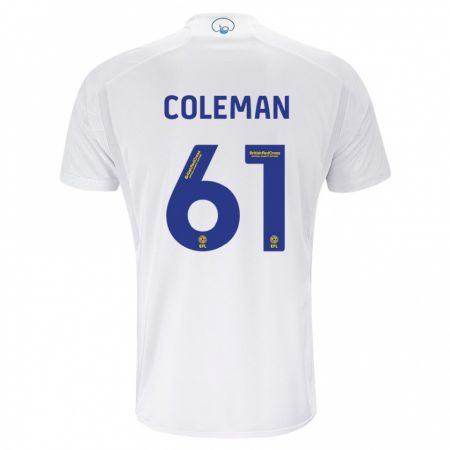 Kandiny Homme Maillot Cian Coleman #61 Blanc Tenues Domicile 2023/24 T-Shirt