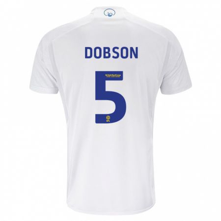 Kandiny Homme Maillot Ellie Dobson #5 Blanc Tenues Domicile 2023/24 T-Shirt