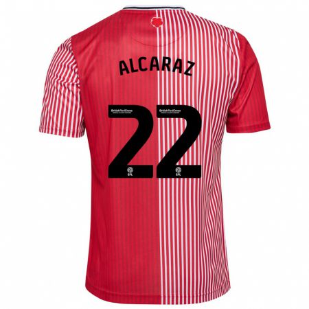 Kandiny Homme Maillot Carlos Alcaraz #22 Rouge Tenues Domicile 2023/24 T-Shirt