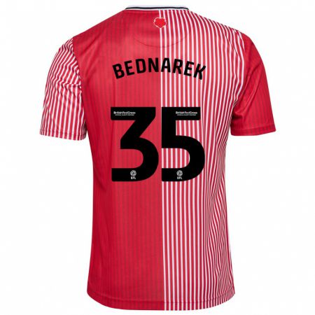 Kandiny Homme Maillot Jan Bednarek #35 Rouge Tenues Domicile 2023/24 T-Shirt