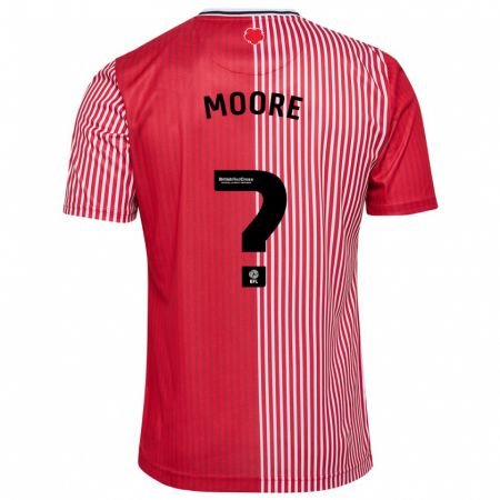 Kandiny Homme Maillot Jayden Moore #0 Rouge Tenues Domicile 2023/24 T-Shirt