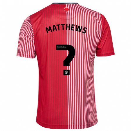 Kandiny Homme Maillot Abdulhalim Okonola-Matthews #0 Rouge Tenues Domicile 2023/24 T-Shirt