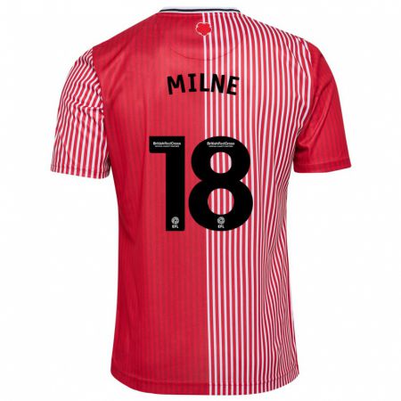 Kandiny Homme Maillot Isabel Milne #18 Rouge Tenues Domicile 2023/24 T-Shirt