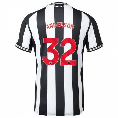 Kandiny Homme Maillot Elliot Anderson #32 Noir Blanc Tenues Domicile 2023/24 T-Shirt