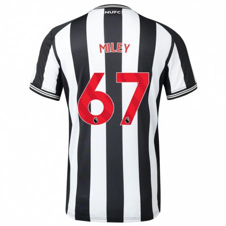 Kandiny Homme Maillot Lewis Miley #67 Noir Blanc Tenues Domicile 2023/24 T-Shirt
