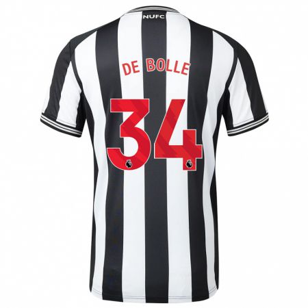 Kandiny Homme Maillot Lucas De Bolle #34 Noir Blanc Tenues Domicile 2023/24 T-Shirt