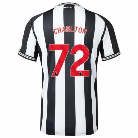 Kandiny Homme Maillot Dylan Charlton #72 Noir Blanc Tenues Domicile 2023/24 T-Shirt