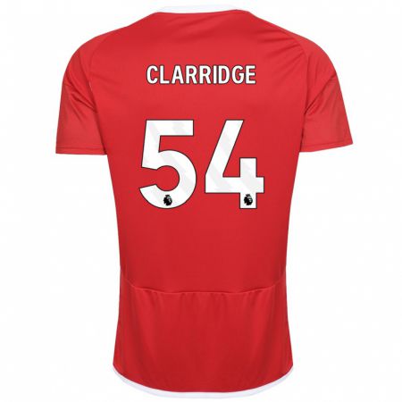 Kandiny Homme Maillot James Clarridge #54 Rouge Tenues Domicile 2023/24 T-Shirt