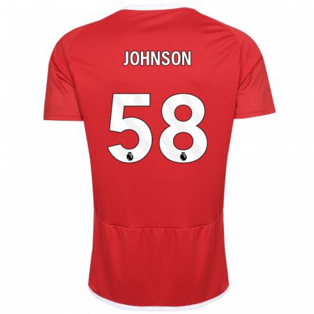 Kandiny Homme Maillot Pharrell Johnson #58 Rouge Tenues Domicile 2023/24 T-Shirt