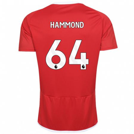 Kandiny Homme Maillot Ben Hammond #64 Rouge Tenues Domicile 2023/24 T-Shirt