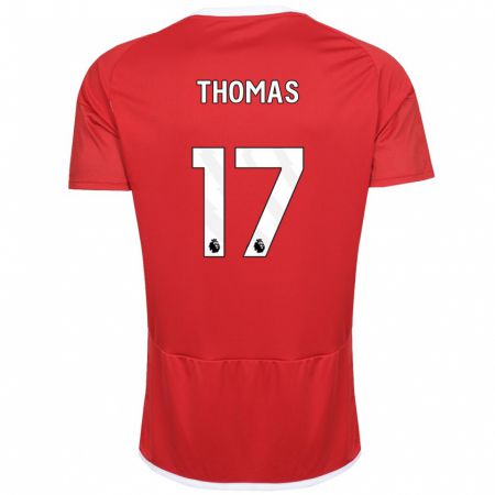 Kandiny Homme Maillot Freya Thomas #17 Rouge Tenues Domicile 2023/24 T-Shirt