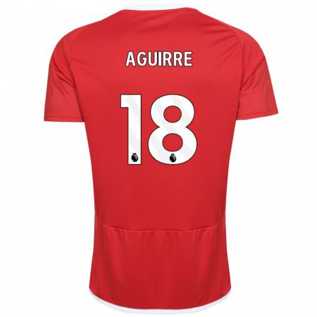 Kandiny Homme Maillot Aja Aguirre #18 Rouge Tenues Domicile 2023/24 T-Shirt
