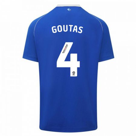 Kandiny Homme Maillot Dimitrios Goutas #4 Bleu Tenues Domicile 2023/24 T-Shirt