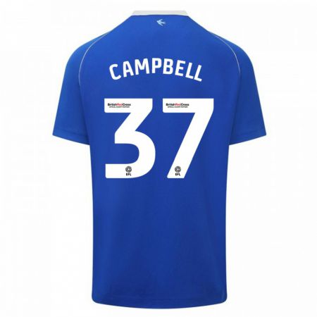 Kandiny Homme Maillot Vontae Daley-Campbell #37 Bleu Tenues Domicile 2023/24 T-Shirt