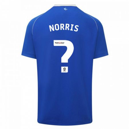 Kandiny Homme Maillot Jacob Norris #0 Bleu Tenues Domicile 2023/24 T-Shirt