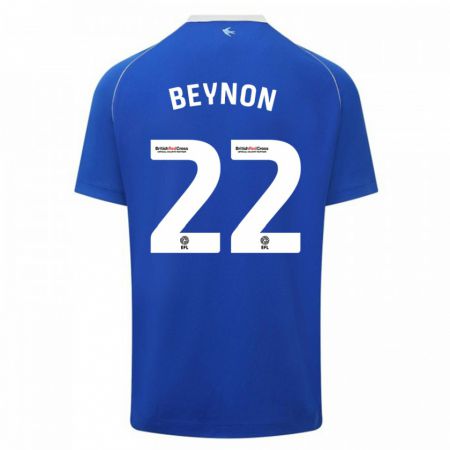 Kandiny Homme Maillot Emma Beynon #22 Bleu Tenues Domicile 2023/24 T-Shirt