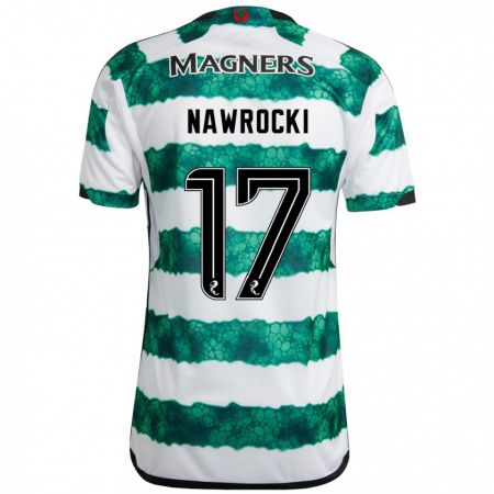Kandiny Homme Maillot Maik Nawrocki #17 Vert Tenues Domicile 2023/24 T-Shirt