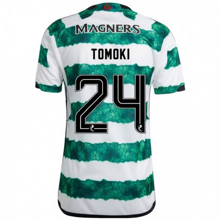 Kandiny Homme Maillot Tomoki Iwata #24 Vert Tenues Domicile 2023/24 T-Shirt