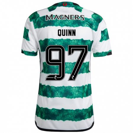 Kandiny Homme Maillot Ben Quinn #97 Vert Tenues Domicile 2023/24 T-Shirt