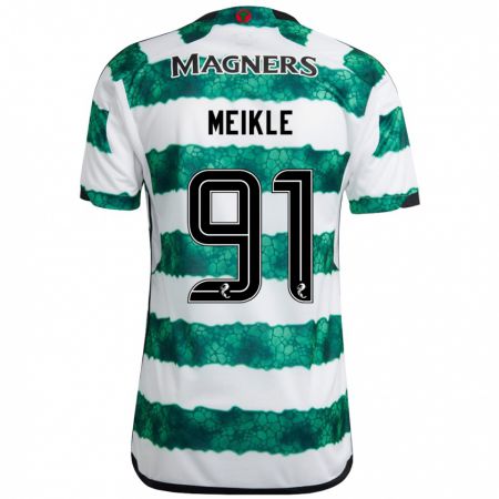 Kandiny Homme Maillot Jamie Meikle #91 Vert Tenues Domicile 2023/24 T-Shirt
