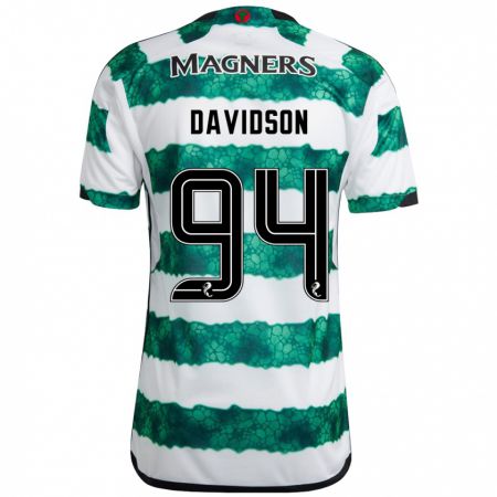 Kandiny Homme Maillot Alasdair Davidson #94 Vert Tenues Domicile 2023/24 T-Shirt