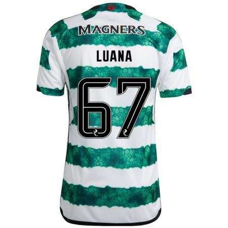 Kandiny Homme Maillot Luana Muñoz #67 Vert Tenues Domicile 2023/24 T-Shirt
