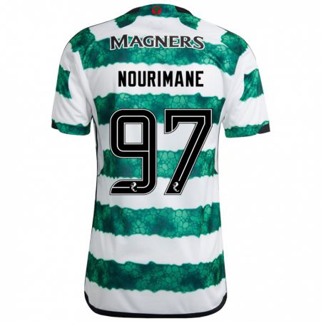 Kandiny Homme Maillot Addi Nourimane #97 Vert Tenues Domicile 2023/24 T-Shirt
